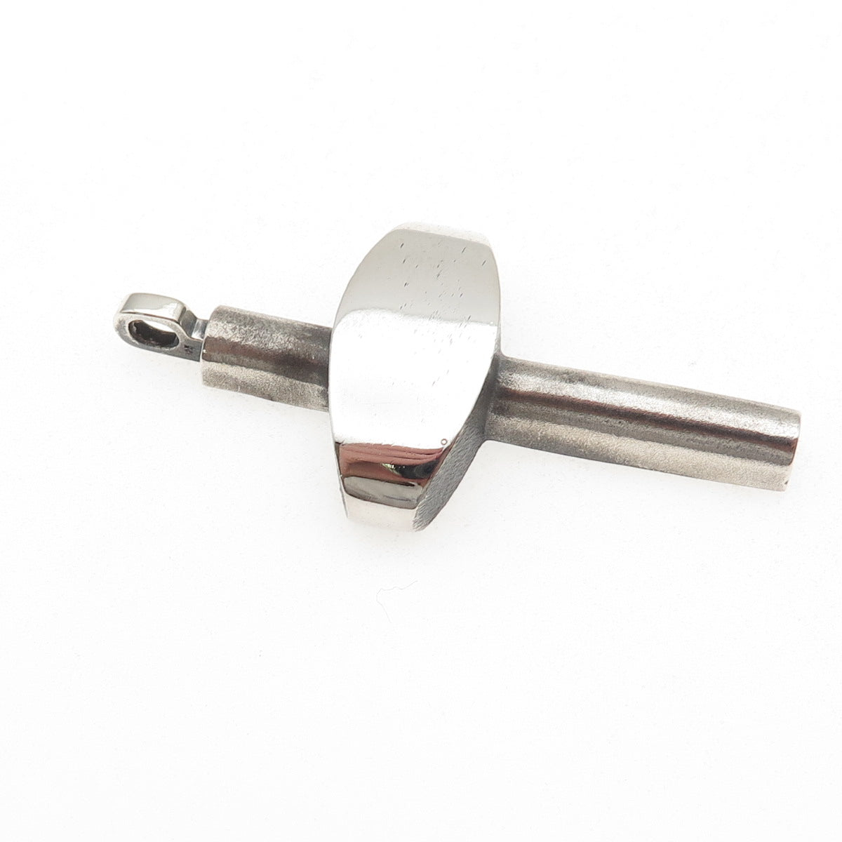 925 Sterling Silver Vintage Cross Key Oxidized Charm Pendant