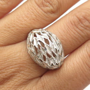 VARGAS 925 Sterling Silver Vintage Modernist Dome Nugget Ring Size 9.25