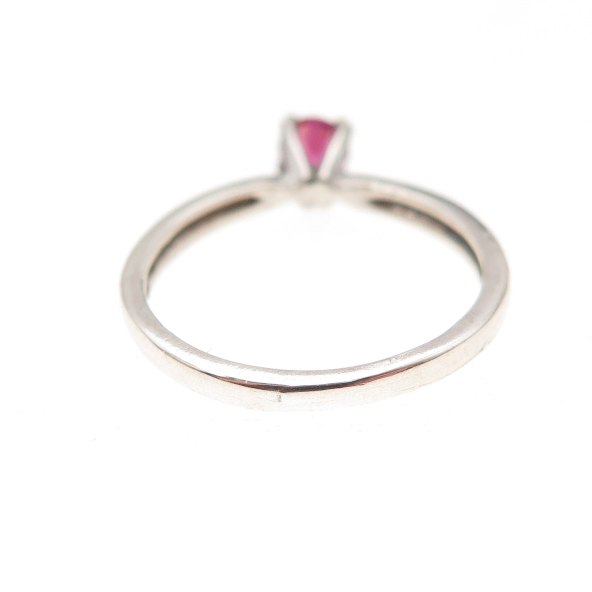 Tommy Long 925 Sterling Silver Vintage Real Round-Cut Amethyst Ring Size 4.75