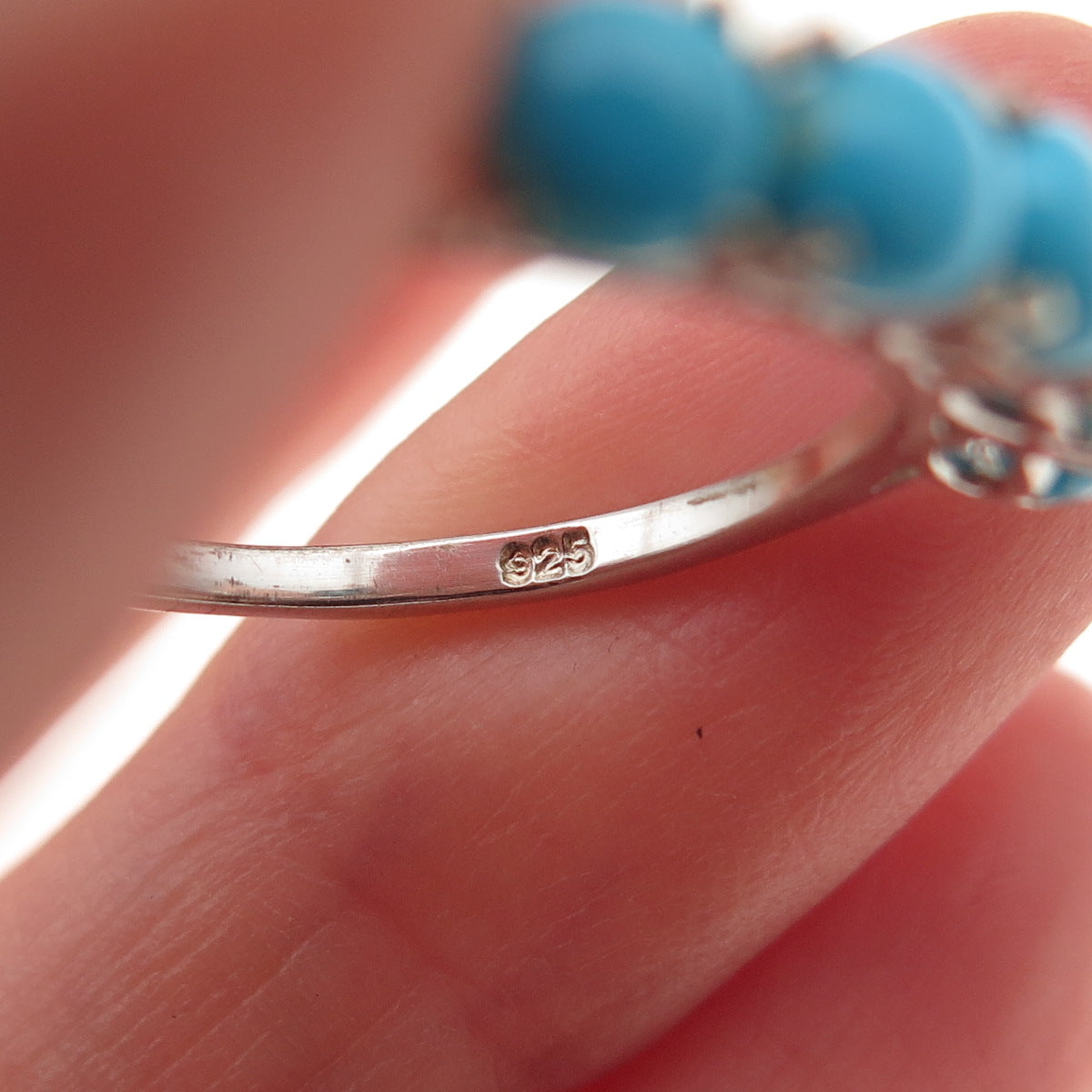 Chuck Clemency 925 Sterling Silver Real Sleeping Beauty Turquoise Ring Size 7.75
