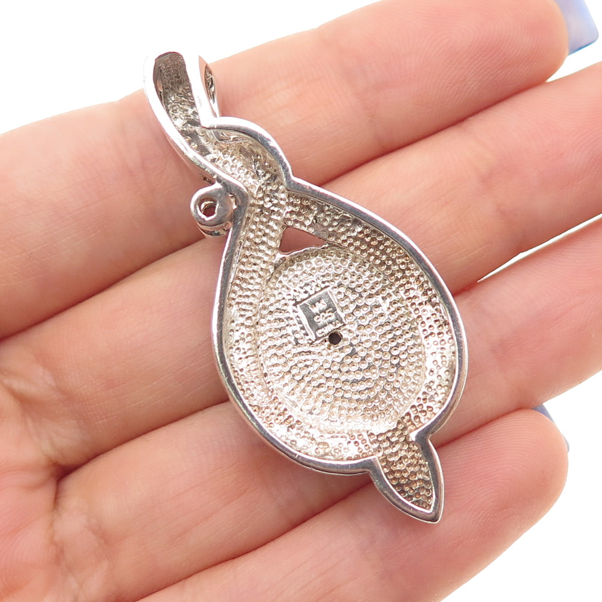 WHITNEY KELLY 925 Sterling Silver Vintage Real Opal Druzy & Red Garnet Pendant