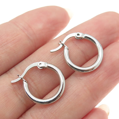 925 Sterling Silver Classic Hinged Hoop Earrings