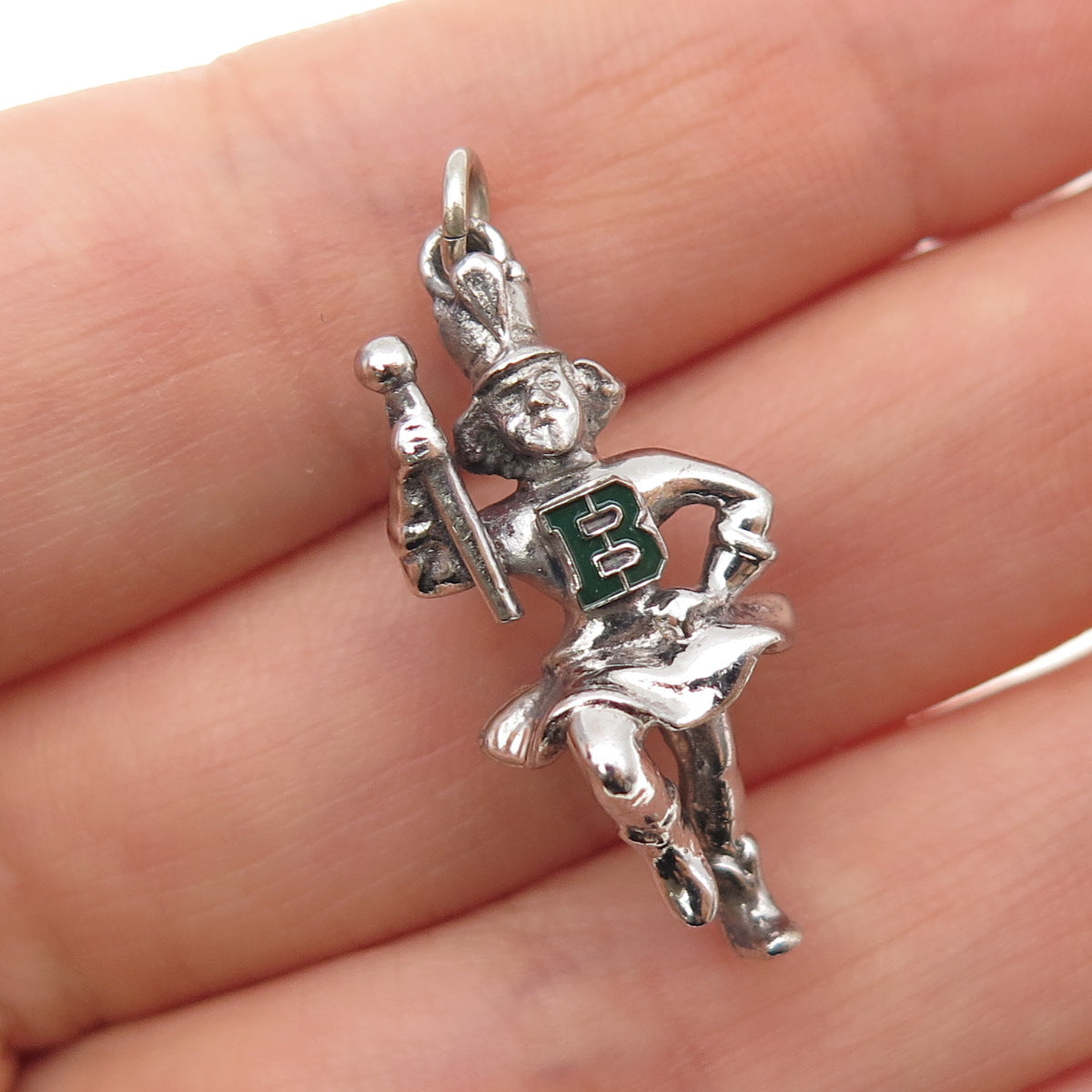 925 Sterling Silver Vintage Enamel Grand Marshall Parade 3D Charm Pendant