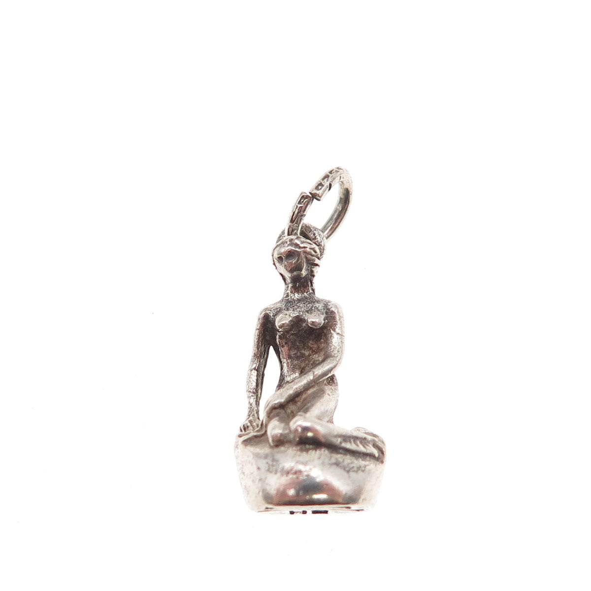 BERNARD HERTZ Sterling Silver Vintage Denmark Mermaid 3D Mini Charm Pendant