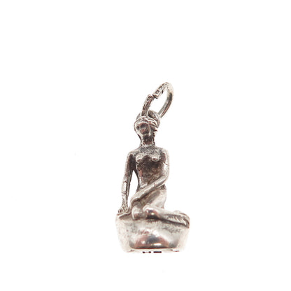 BERNARD HERTZ Sterling Silver Vintage Denmark Mermaid 3D Mini Charm Pendant