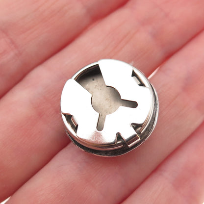 Old Pawn Sterling Silver Vintage Southwestern Floral Concho Tribal Clip Button