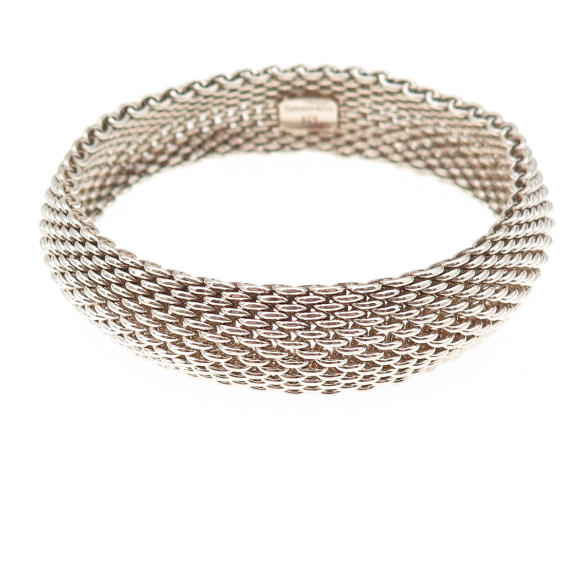 Tiffany & Co. 925 Sterling Silver Vintage Somerset Mesh Bracelet 7.75"