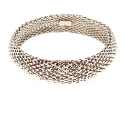 Tiffany & Co. 925 Sterling Silver Vintage Somerset Mesh Bracelet 7.75"