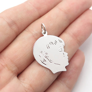 Silver Filled Uncas Vintage Boy Face Pendant