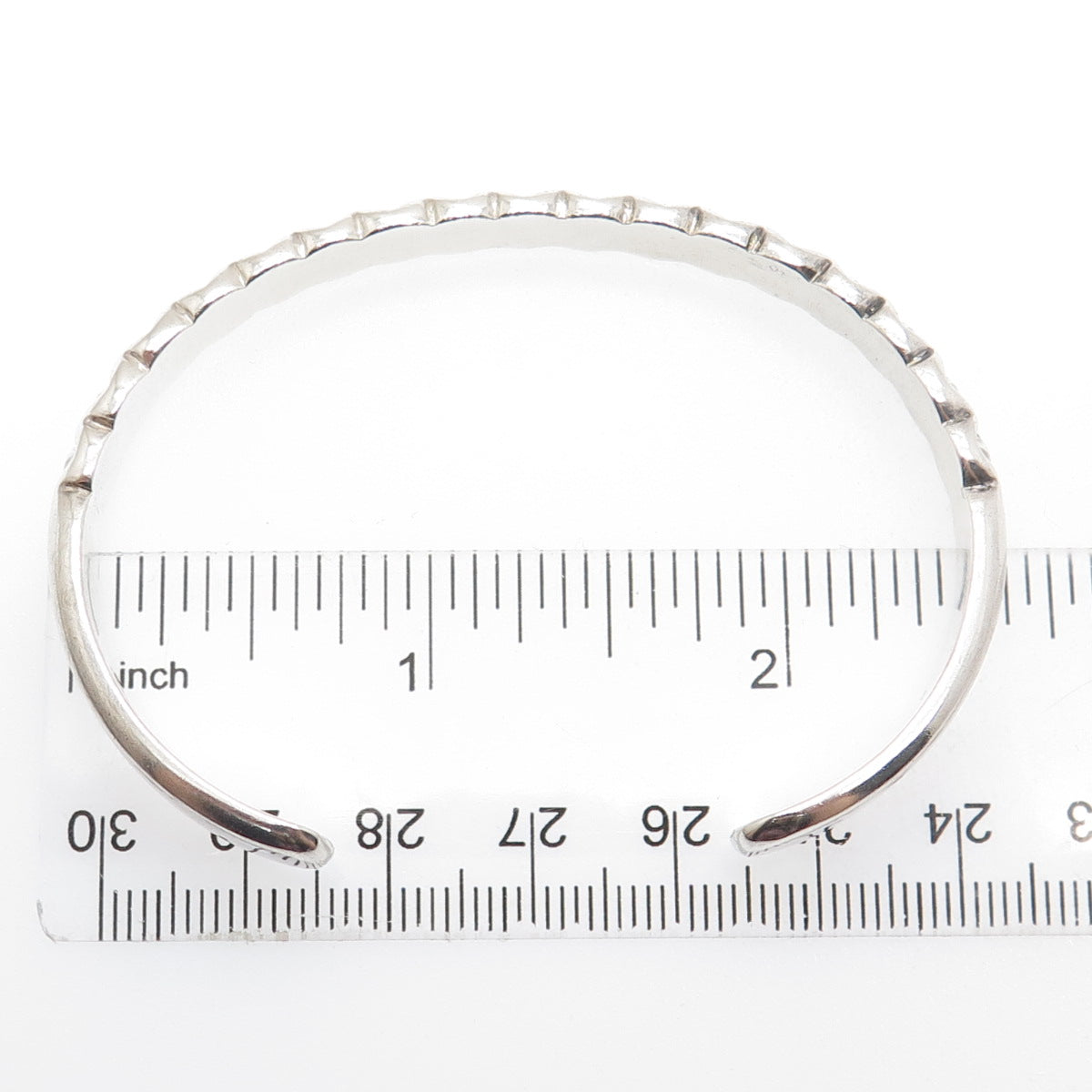 Old Pawn 925 Sterling Silver Vintage Diamond-Shape Adjustable Cuff Bracelet 6.5"