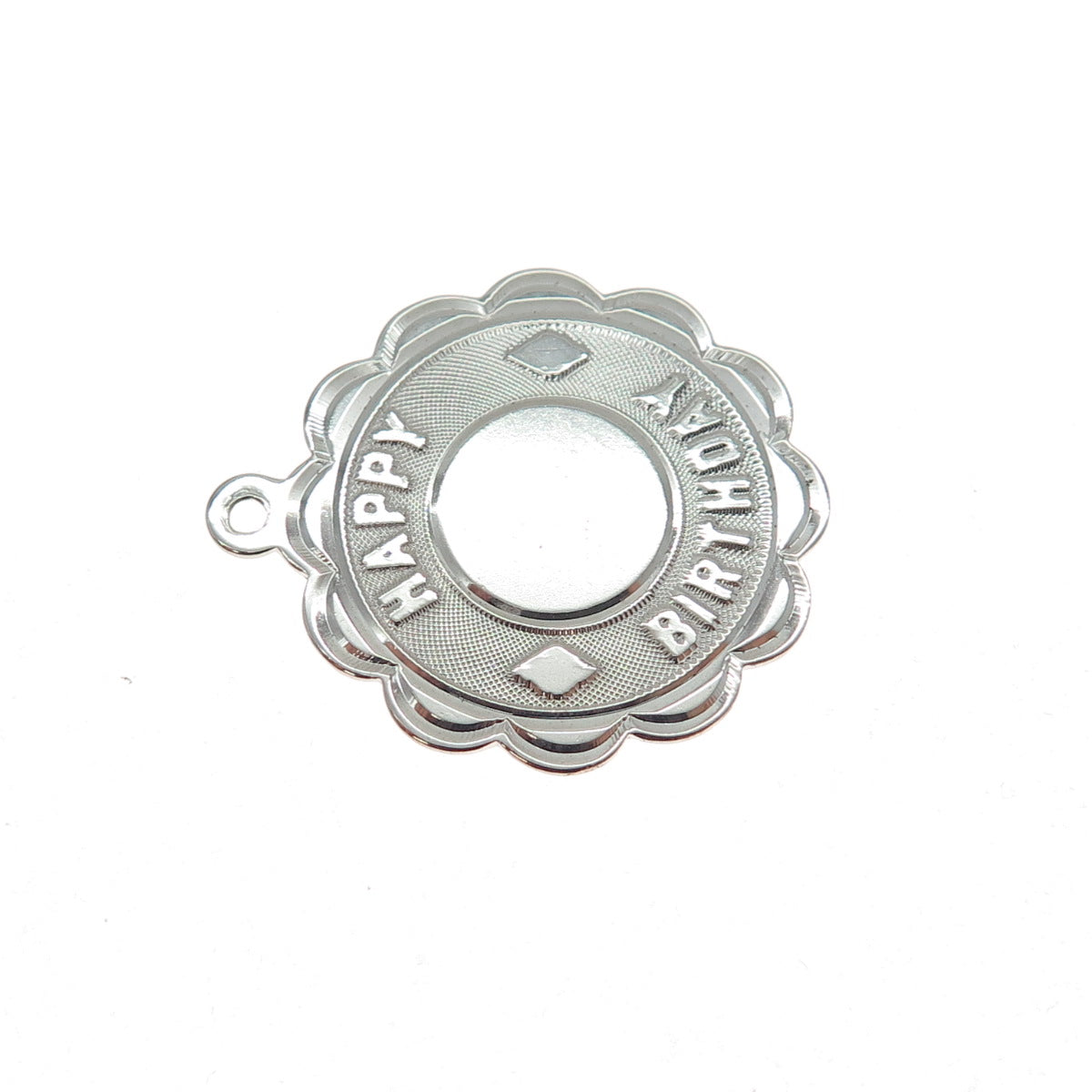 CREA 925 Sterling Silver Vintage Happy Birthday Charm Pendant