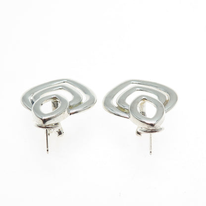 ROSS SIMONS 925 Sterling Silver Vintage Heart Omega Back Earrings