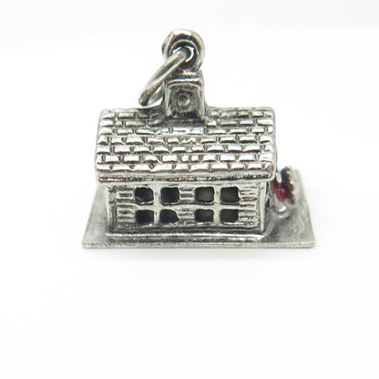 M&M 925 Sterling Silver Vintage Enamel Sheridan Terrace PTA School Pendant