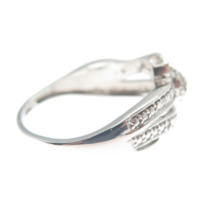 CHUCK CLEMENCY 925 Sterling Silver Real Round-Cut Diamond Ring Size 8.25