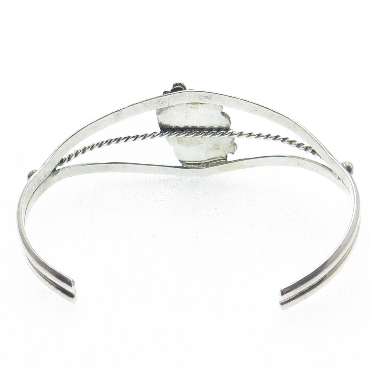 Old Pawn 925 Sterling Silver Vintage Southwestern Black Onyx Cuff Bracelet 6"