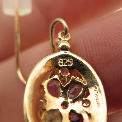 DEE BERKLE Sterling Silver Gold Plated Topaz Amethyst Garnet & Peridot Earrings