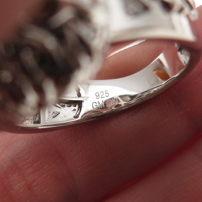 925 Sterling Silver Round-Cut C Z Jesus Statement Ring Size 12.25