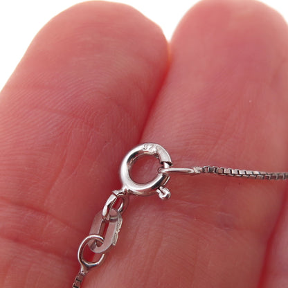 Jane Seymour 925 Sterling Silver Real Diamond Open Heart Box Chain Necklace 18"