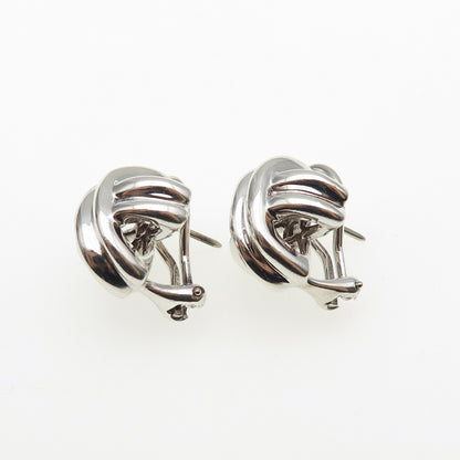 TIFFANY & CO. Sterling Silver Vintage 1990 Signature X-Shape Omega Back Earrings