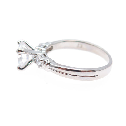 925 Sterling Silver Round-Cut C Z Engagement Ring Size 8.25