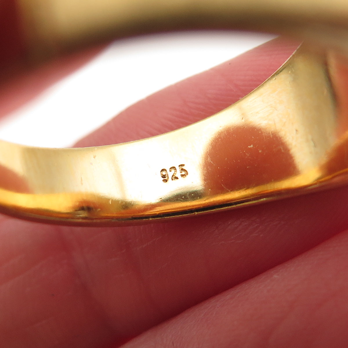 925 Sterling Silver Gold Plated Real Round-Cut Moissanite Ring Size 11