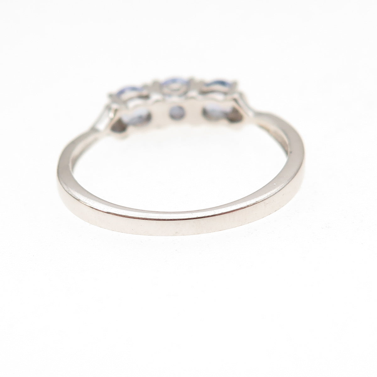 Chuck Clemency 925 Sterling Silver Real Round-Cut Tanzanite Ring Size 7