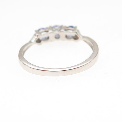 Chuck Clemency 925 Sterling Silver Real Round-Cut Tanzanite Ring Size 7