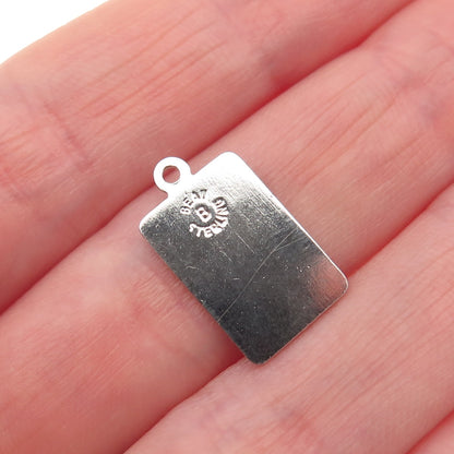 BEAU 925 Sterling Silver Vintage Enamel 100 Gift Certificate Mini Charm Pendant