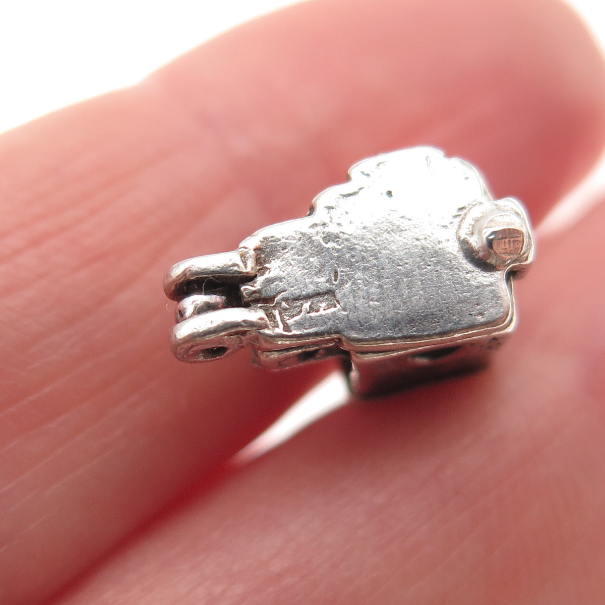 925 Sterling Silver Vintage Old Church Locket Oxidized 3D Mini Charm Pendant