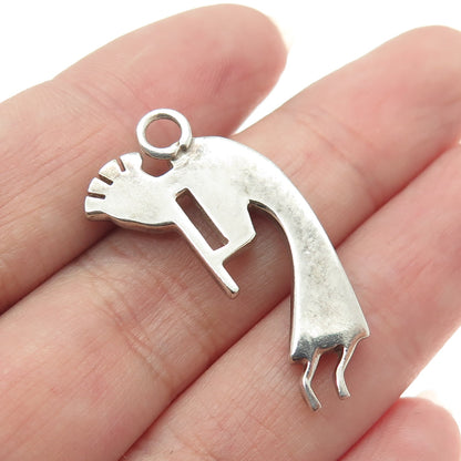 Old Pawn 925 Sterling Silver Vintage Southwestern Real Opal Kokopelli Pendant