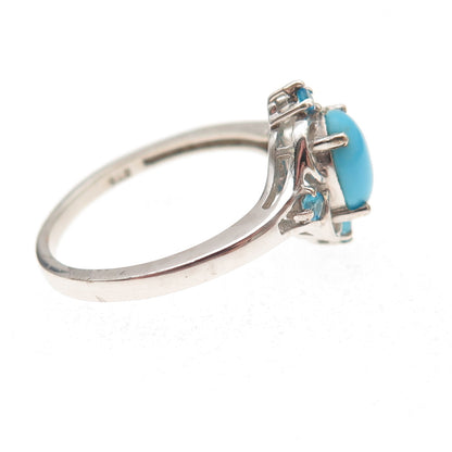Chuck Clemency 925 Sterling Silver Real Turquoise & Apatite Ring Size 8