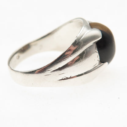 Vargas 925 Sterling Silver Antique Art Deco Real Tiger Eye Ring Size 10.25