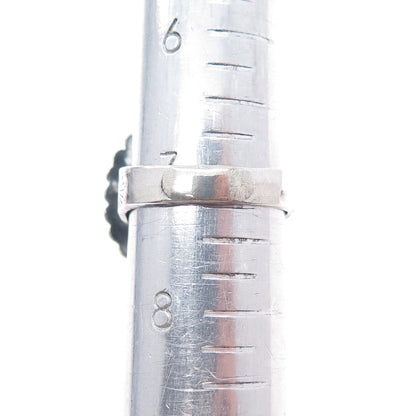 Old Pawn 925 Sterling Silver Vintage Kingman Turquoise Oxidized Ring Size 7.25