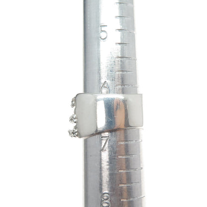 MICHAEL DAWKINS 925 Sterling Silver Real Diamond Crisscross Ring Size 6.75