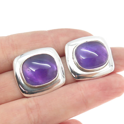 GFMW Great Falls Metal Works 925 Sterling Silver Vintage Real Amethyst Earrings