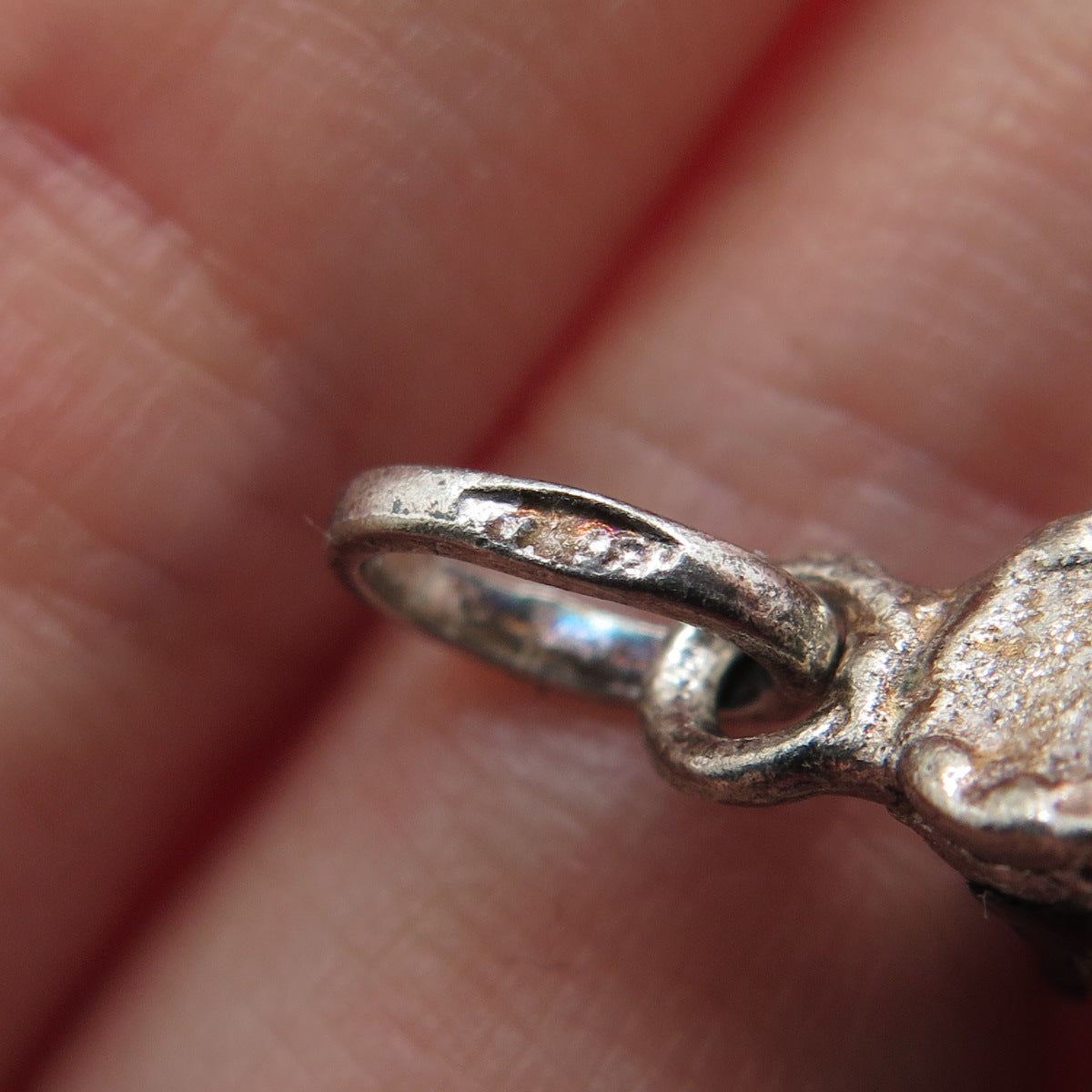 925 Sterling Silver Vintage Blue Enamel Torn Boot Mini Charm Pendant