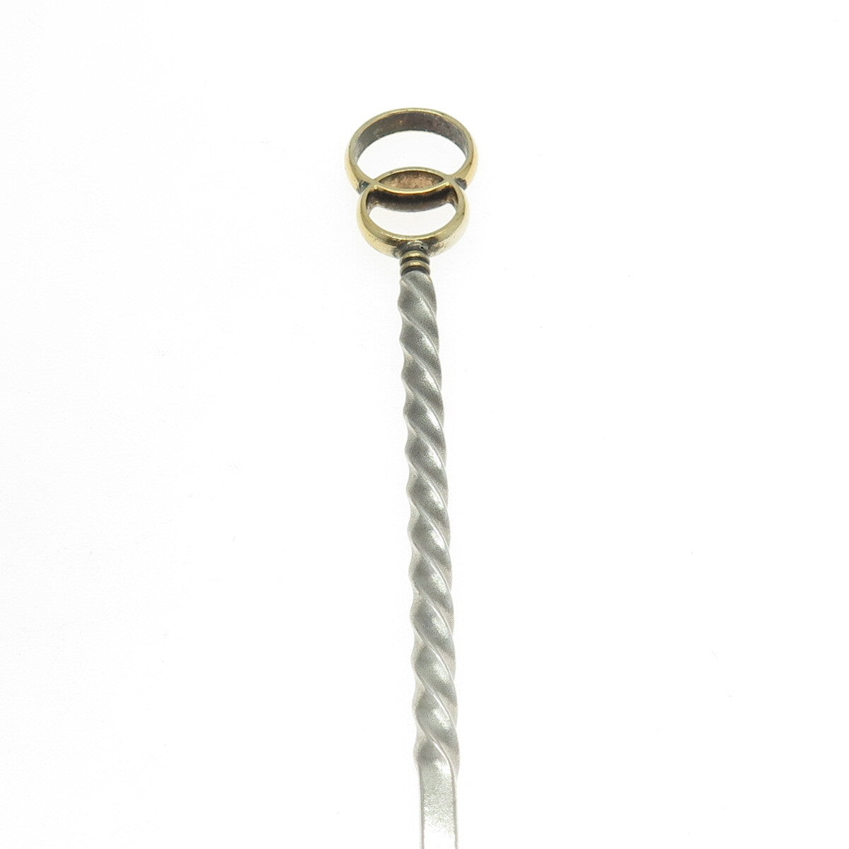916 Silver 2-Tone Antique European Twisted Handle Wedding Salad Spoon 8"