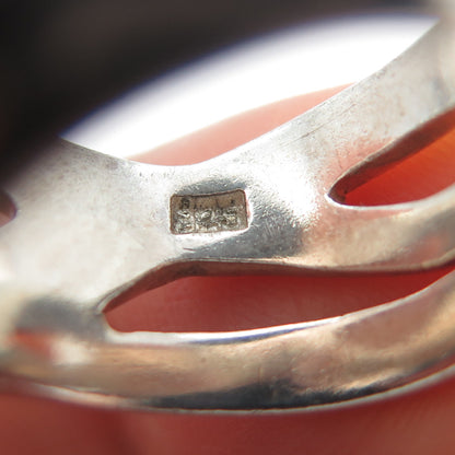 925 Sterling Silver Vintage Modernist Crisscross Ring Size 6.25