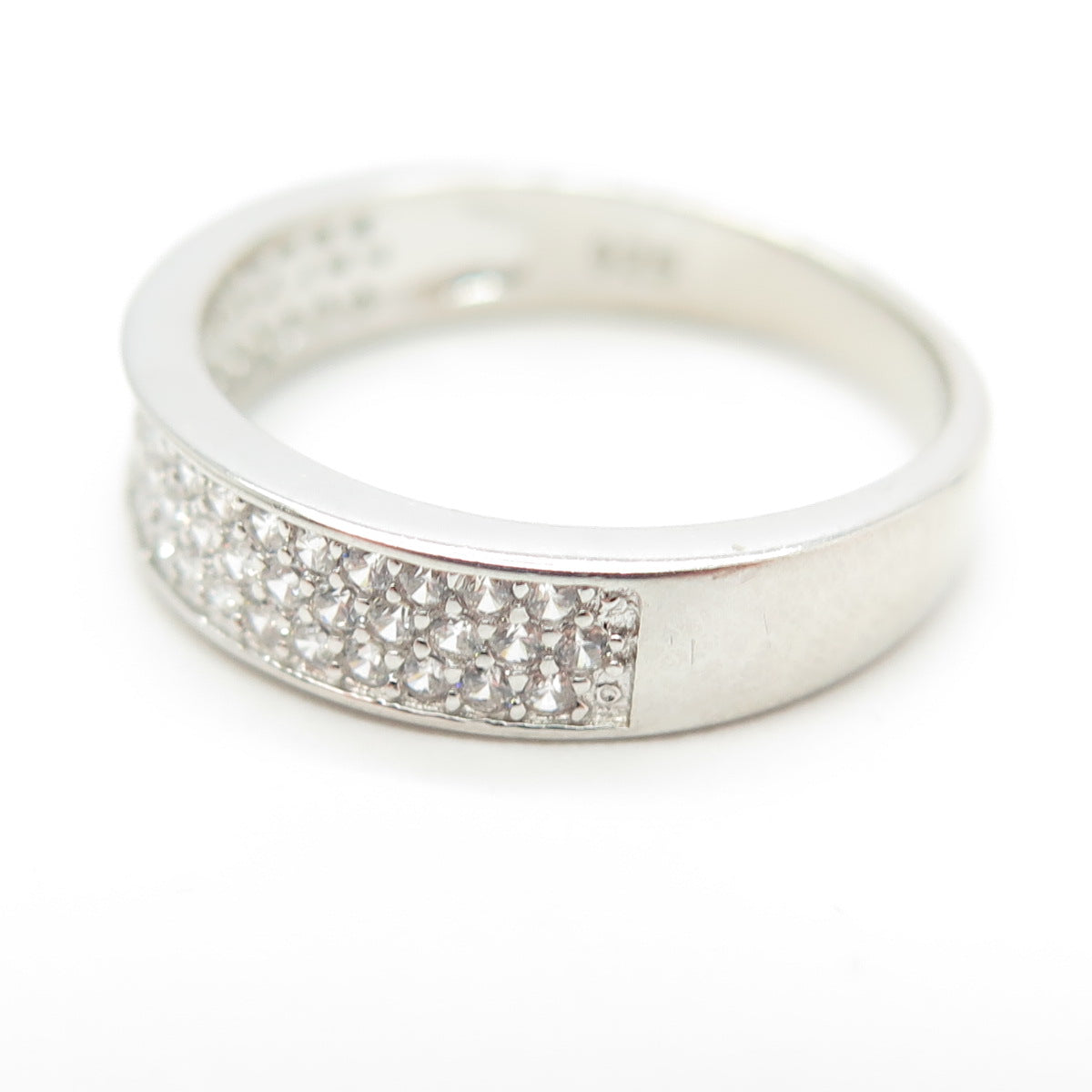 925 Sterling Silver Pave C Z Ring Size 7.25