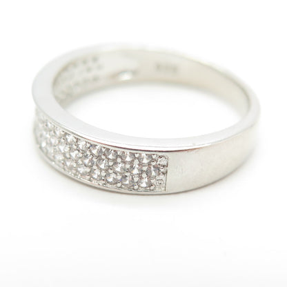 925 Sterling Silver Pave C Z Ring Size 7.25