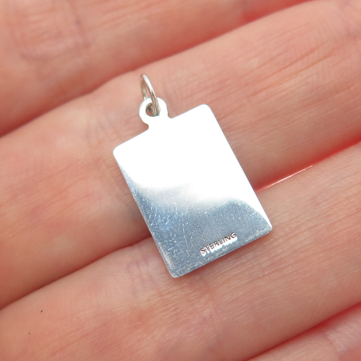 925 Sterling Silver Red Enamel Suspicious For Love Minimalist Charm Pendant