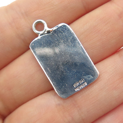 925 Sterling Silver Vintage Mexico Mayan Calendar Mini Charm Pendant