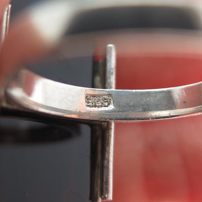800 Silver Vintage Real Smoky Quartz Fence Statement Ring Size 5.5