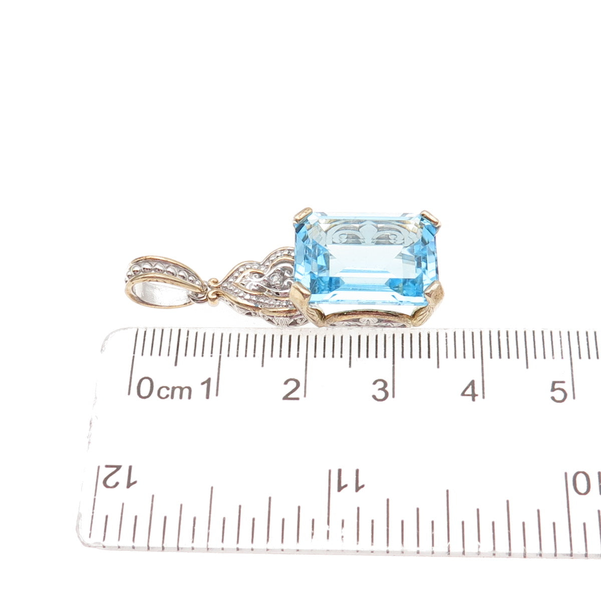 MICHAEL VALITUTTI Gems En Vogue 925 Sterling 2-Tone Blue & White Topaz Pendant