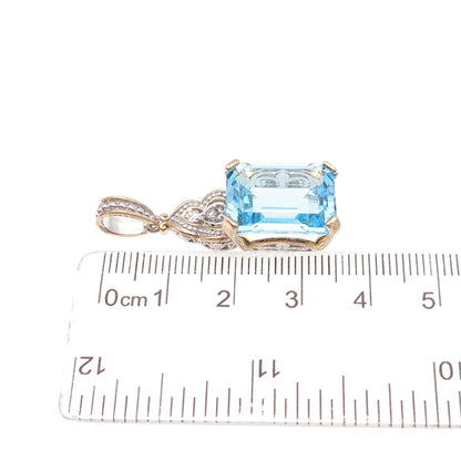 MICHAEL VALITUTTI Gems En Vogue 925 Sterling 2-Tone Blue & White Topaz Pendant
