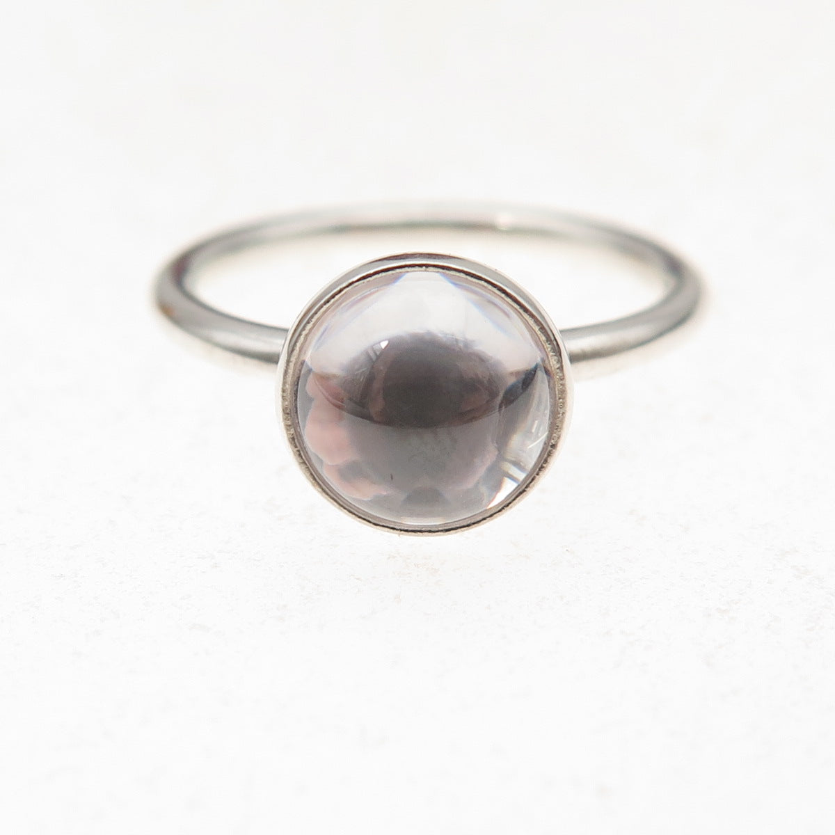 Pandora Sterling Silver Clear Crystal April Birthstone Droplet Ring Size 6.25