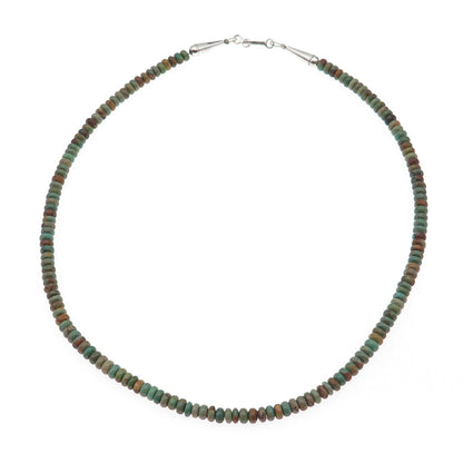 Sunrise Old Pawn Sterling Silver Vintage Royston Turquoise Beaded Necklace 18"