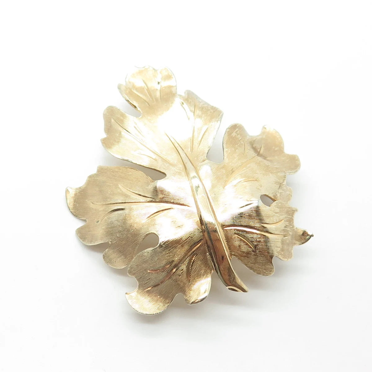 925 Sterling Silver Gold Plated Vintage Napier Oak Leaf Pin Brooch