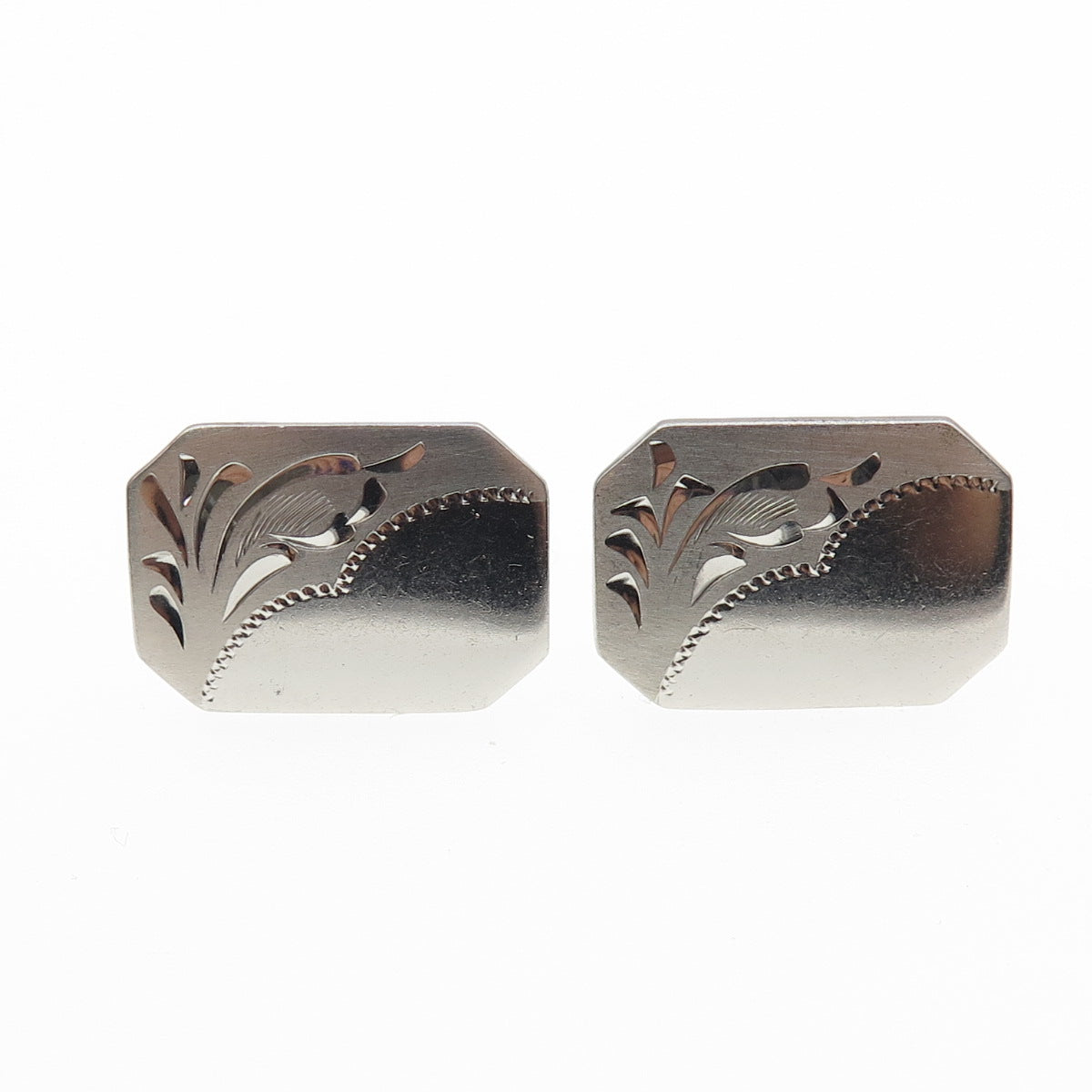 925 Sterling Silver Vintage Engraved Cufflinks