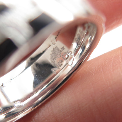 NEOS 925 Sterling Silver Textured Puzzle Band Ring Size 8.25